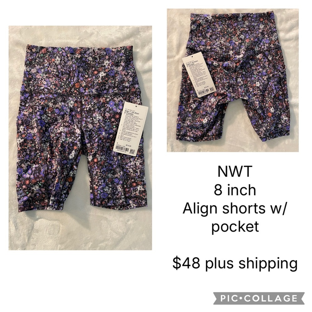 NWT lululemon Floral Biker Shorts size 4